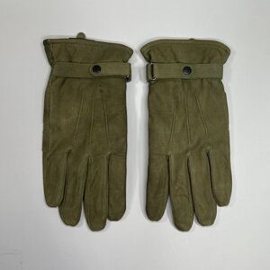 Barbour Leather Gloves Men's Soft Green Leather Winter Thermal Fleece Insulated